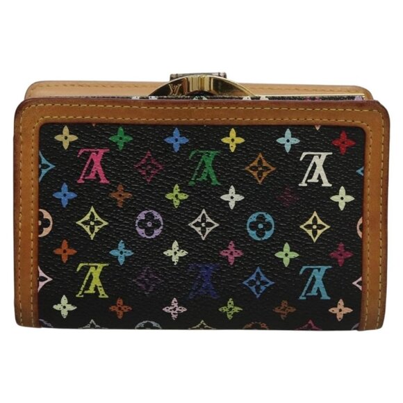 LOUIS VUITTON Multicolor Portefeuille Viennois Wallet Black M92988 Auth BA4300 - Picture 3 of 16